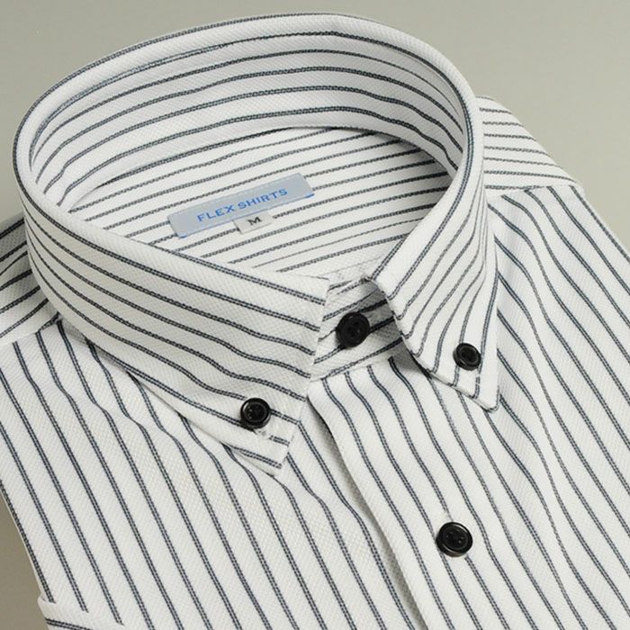 Ｇ：ボタンダウン・ブラックストライプ