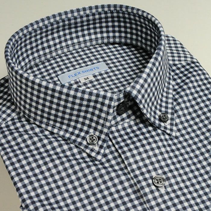 Ｈ：ボタンダウン・ネイビーギンガムチェック