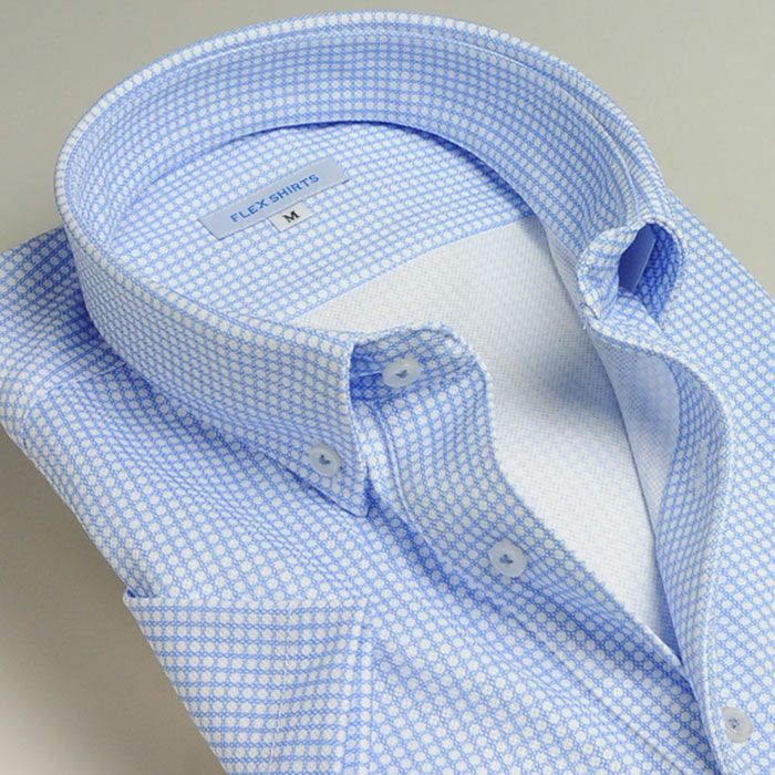 Ｃ：ボタンダウン・サックス小紋