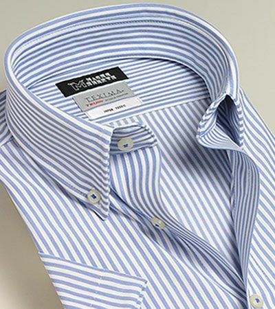 ４：ボタンダウン・ブルーロンドンストライプ