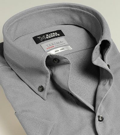 ９：ボタンダウンポロシャツ・ダークグレー（オックスフォード）